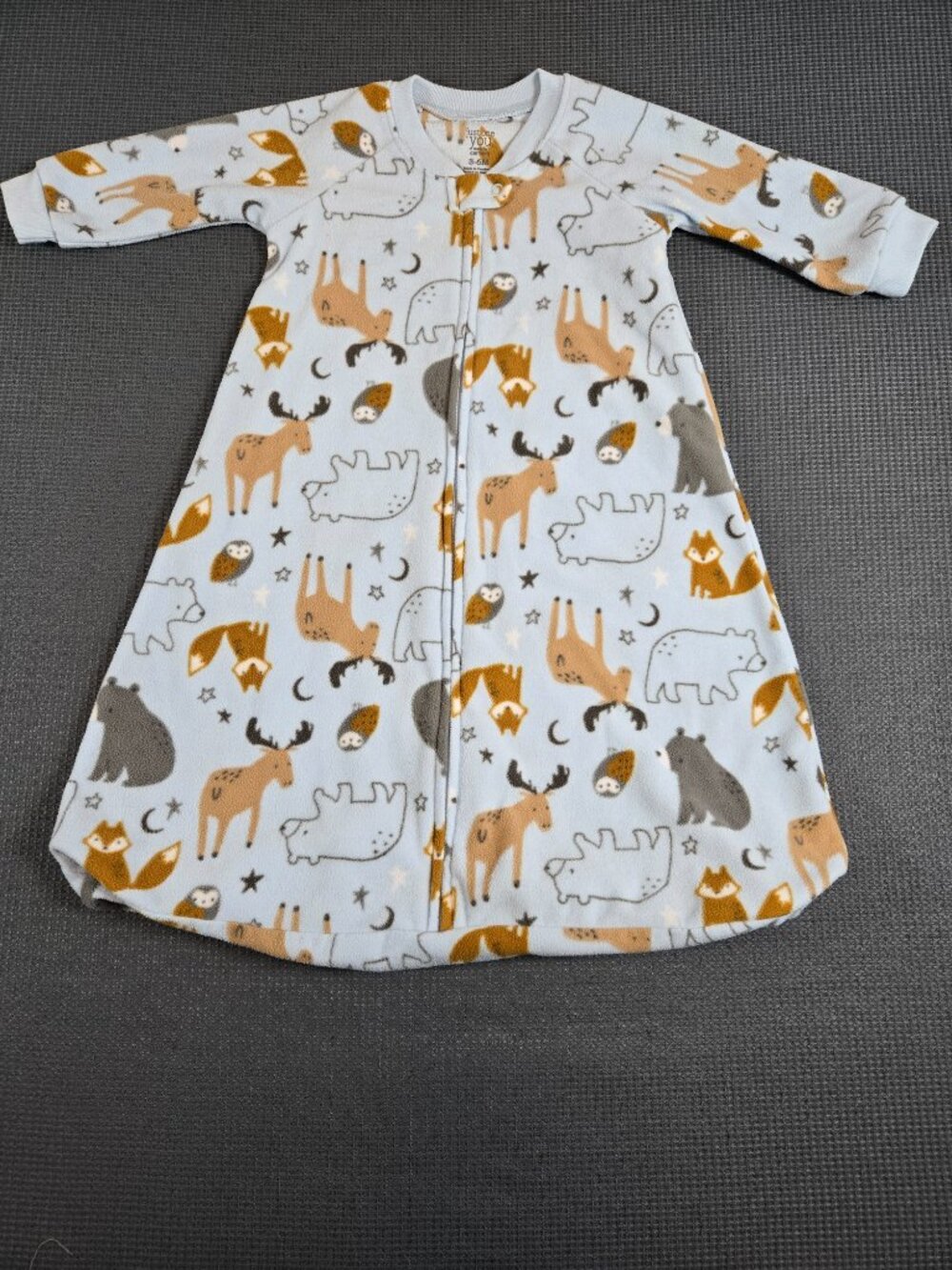 Just One You by Carter's 3-6M Sleep Sack Blue Woodland Fox Owl Bear — Excellent